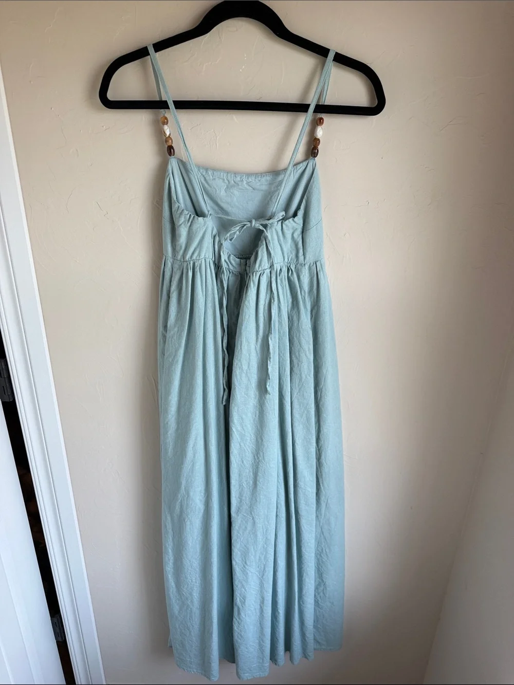 Abercrombie & Fitch Light Blue Maxi Dress with Beaded Straps